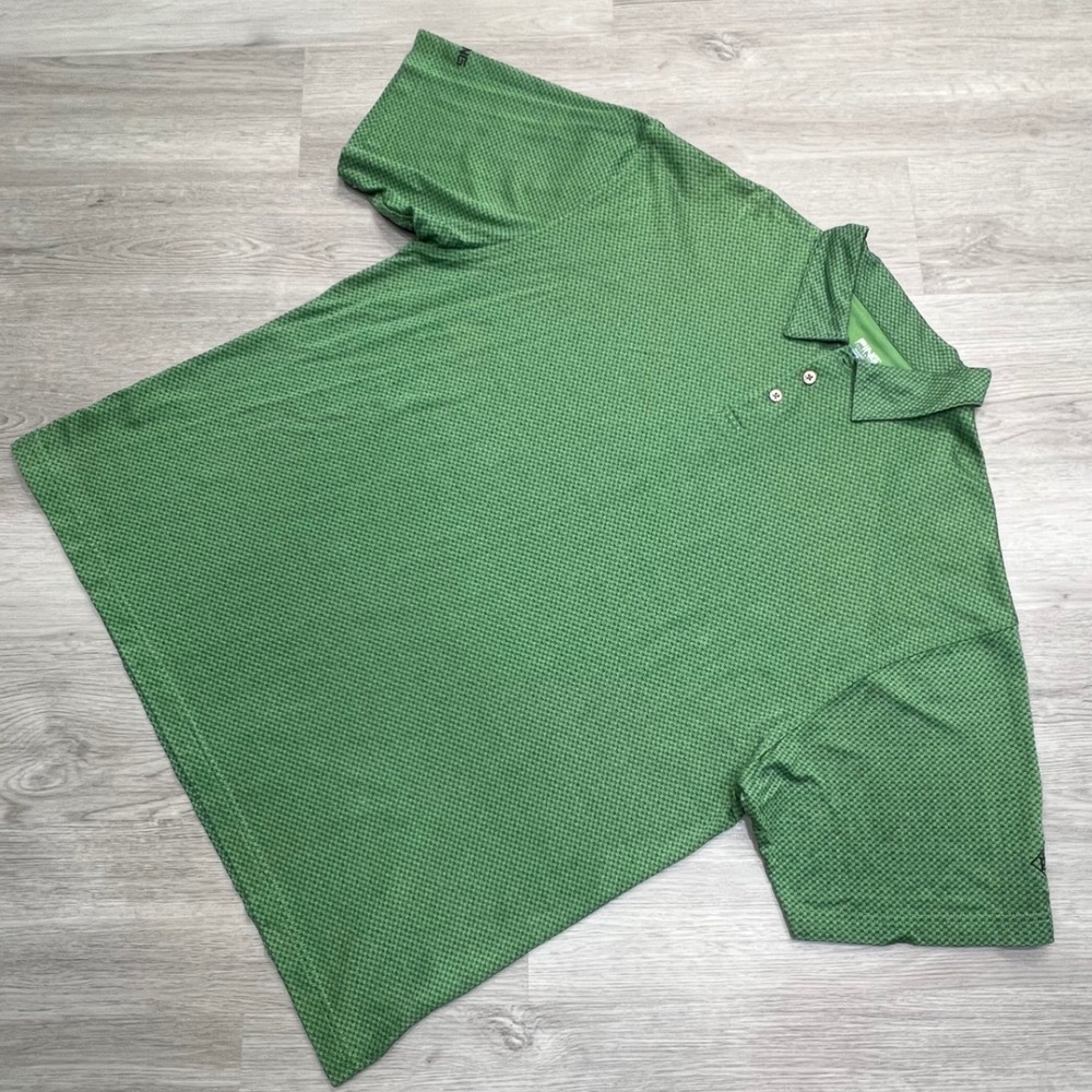 PING Collection Performance Dynamics Mens Golf Polo Large Shirt Green Geo Print